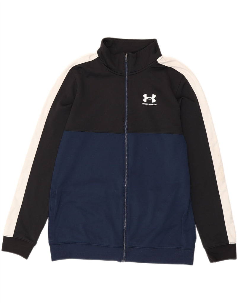 UNDER ARMOUR Boys Tracksuit Top Jacket 13-14 Years XL Navy Blue Vintage Under Armour and Second-Hand Under Armour from Messina Hembry 
