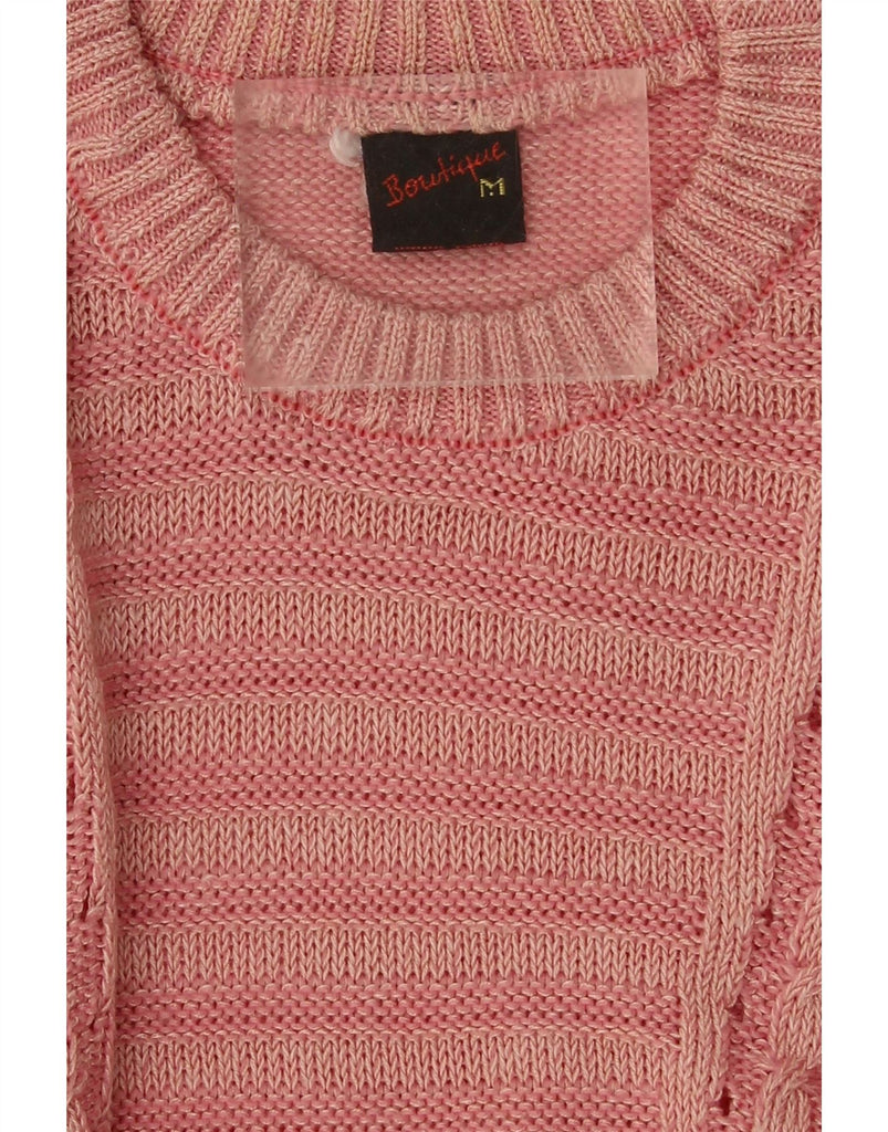 VINTAGE Womens Crew Neck Jumper Sweater UK 14 Medium Pink Vintage Vintage and Second-Hand Vintage from Messina Hembry 