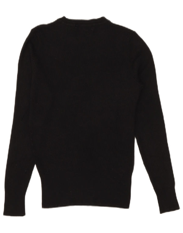 Marks & Spencer Womens Crew Neck Jumper Sweater UK 10 Small Black
