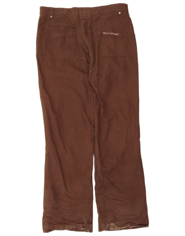 Helly Hansen Mens Straight Chino Trousers W34 L32 Brown Cotton