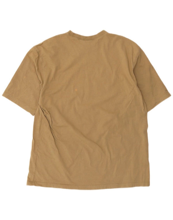Adidas Womens T-Shirt Top UK 14 Medium Khaki Cotton