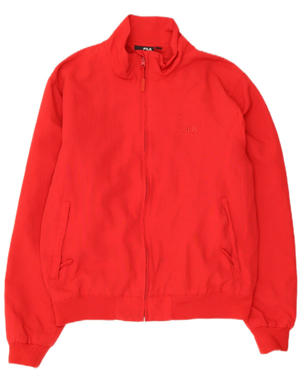Fila Mens Bomber Jacket UK 38 Medium Red Nylon