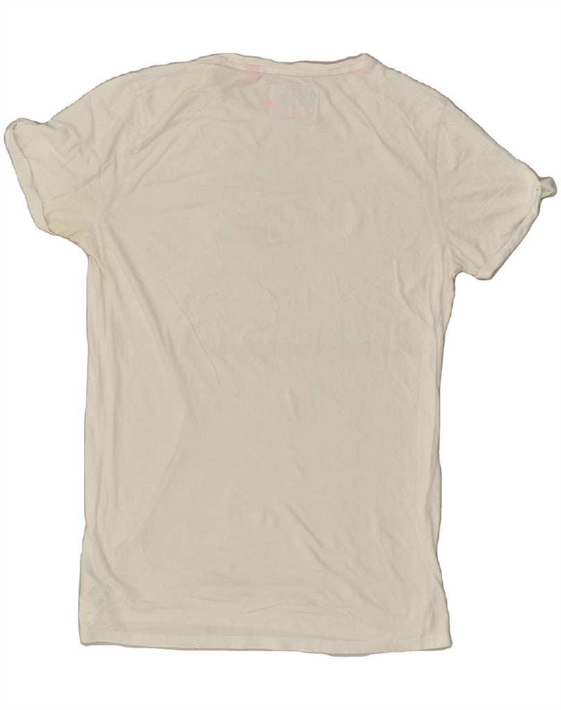 SUPERDRY Mens Slim T-Shirt Top XL White Cotton Vintage Superdry and Second-Hand Superdry from Messina Hembry 