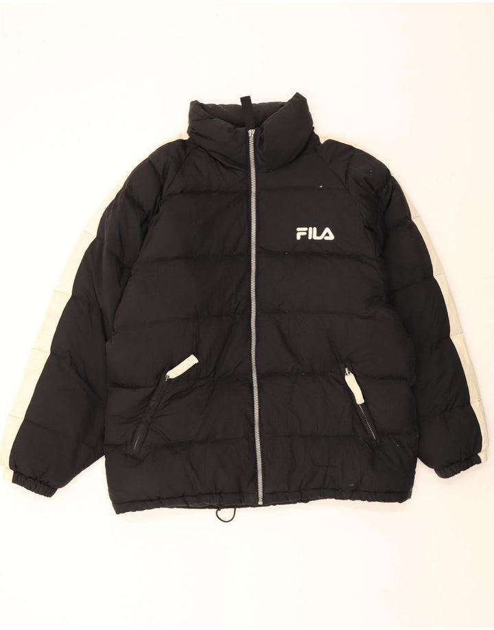 Fila Mens Padded Jacket UK 40 Large Black Colourblock Polyester