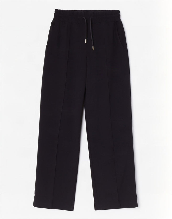 Reiss Womens Wide Leg Tracksuit Trousers UK 10 Small Black Polyester
