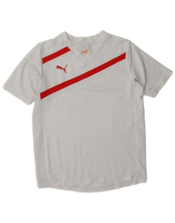 Puma Boys Graphic T-Shirt Top 11-12 Years White Colourblock Polyester