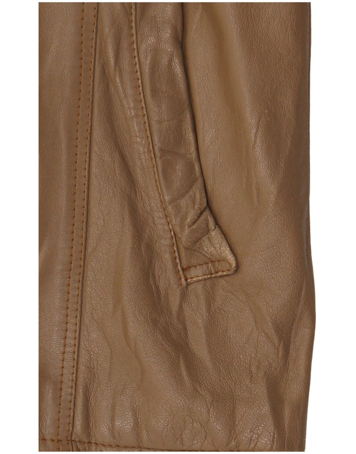 Vintage Womens Leather Jacket UK 14 Medium Brown