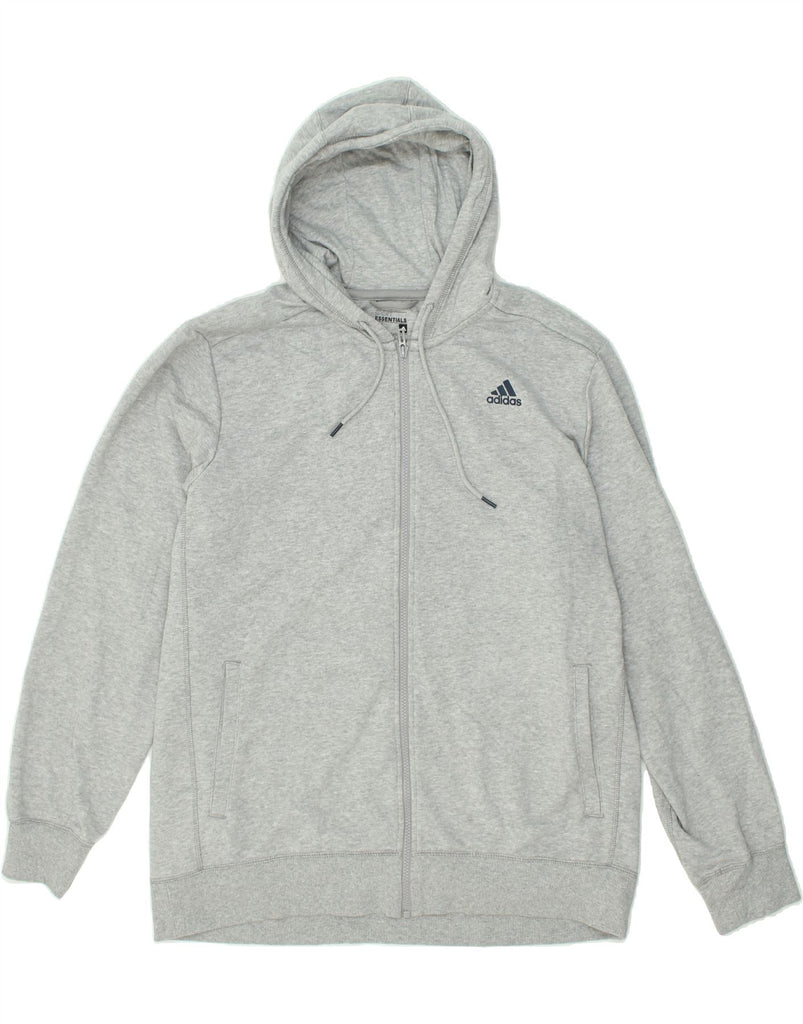 ADIDAS Mens Climalite Zip Hoodie Sweater XL Grey Cotton | Vintage Adidas | Thrift | Second-Hand Adidas | Used Clothing | Messina Hembry 