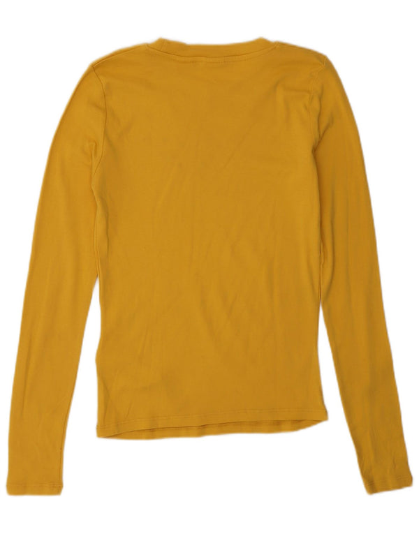 Levi's Womens Top Long Sleeve UK 6 XS Yellow Cotton