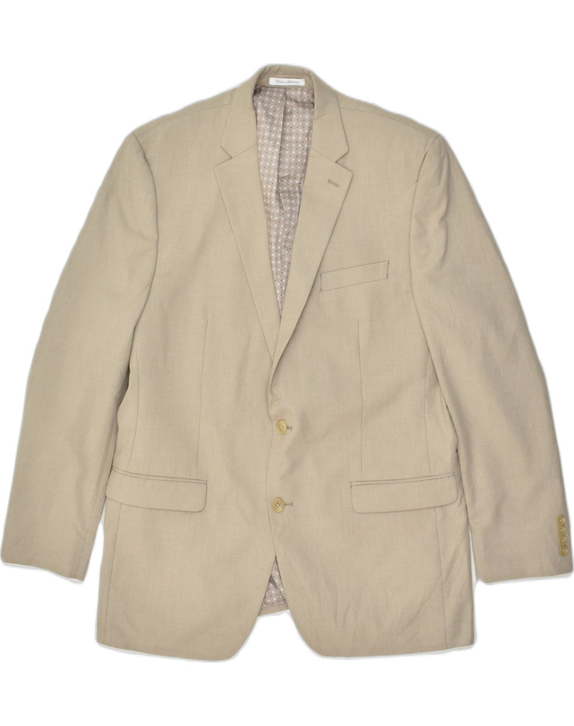 CHAPS Mens Slim 2 Button Blazer Jacket UK 44 2XL Beige Polyester | Vintage Chaps | Thrift | Second-Hand Chaps | Used Clothing | Messina Hembry 