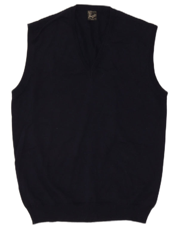 MAPIER Mens Vest Tank Top Medium Navy Blue Wool