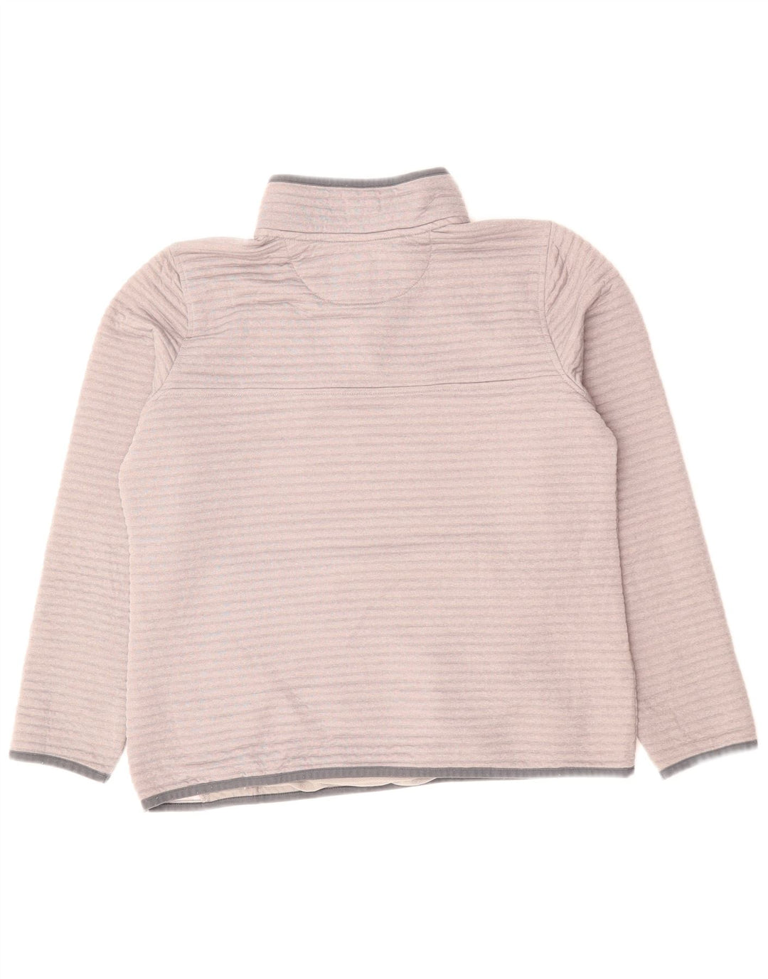 L.L.Bean Womens Button Neck Sweatshirt Jumper UK 16 Large Grey Polyester