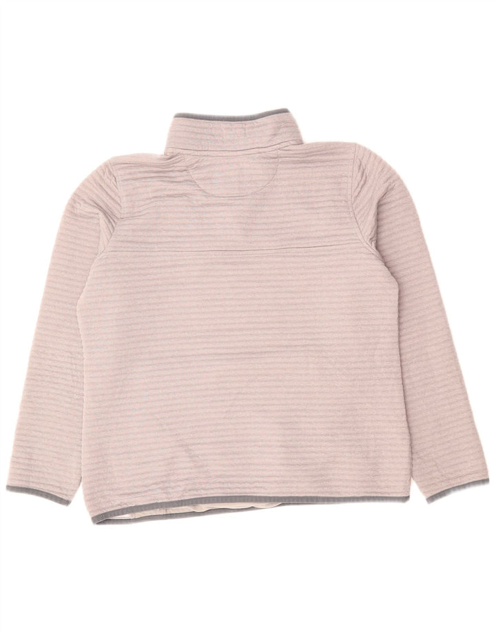 L.L.Bean Womens Button Neck Sweatshirt Jumper UK 16 Large Grey Polyester