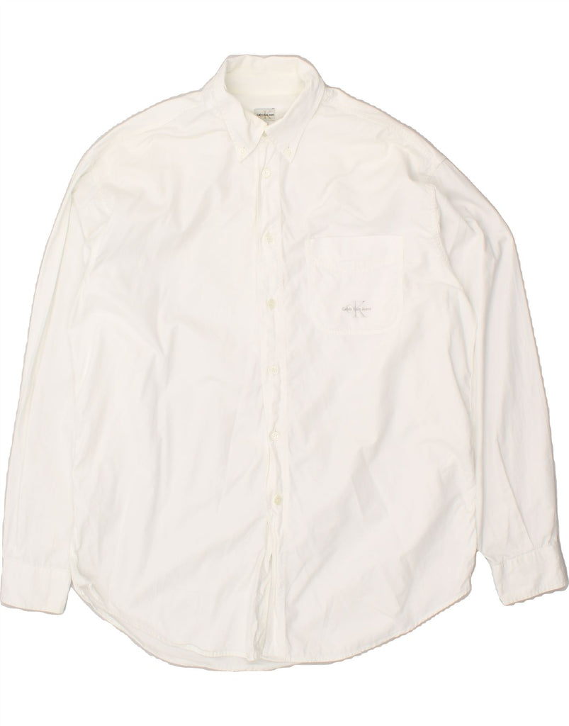 CALVIN KLEIN JEANS Mens Shirt Large White Cotton | Vintage Calvin Klein Jeans | Thrift | Second-Hand Calvin Klein Jeans | Used Clothing | Messina Hembry 