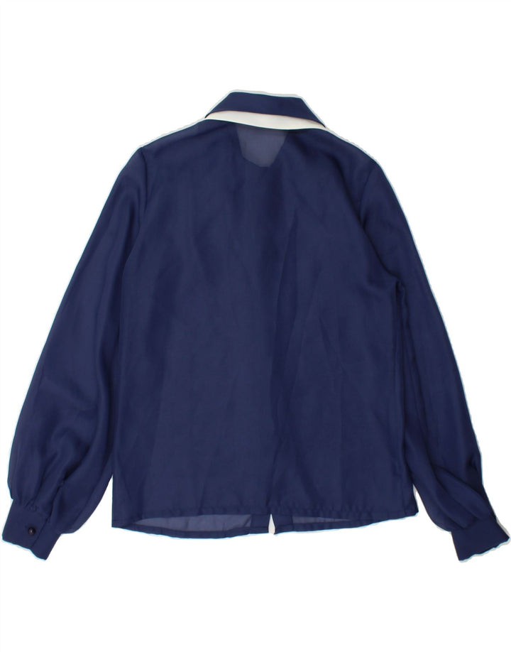 ZOGBAUM Womens Shirt Blouse EU 38 Medium Navy Blue Polyester Vintage Zogbaum and Second-Hand Zogbaum from Messina Hembry 