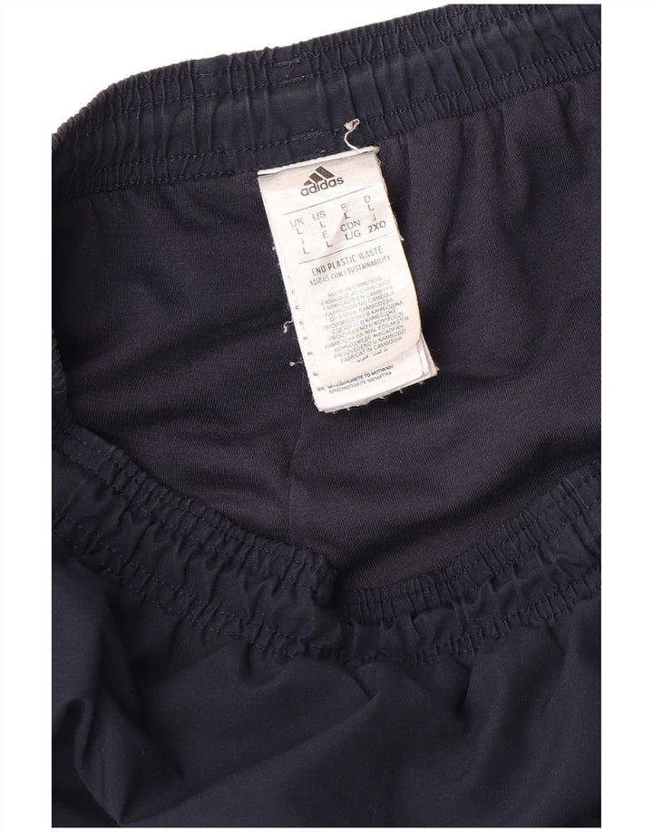 ADIDAS Mens Tracksuit Trousers Joggers Large  Navy Blue Polyester