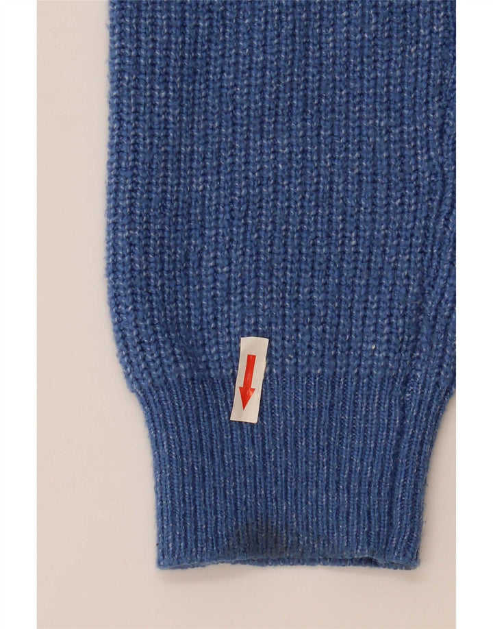 Marks & Spencer Mens Crew Neck Jumper Sweater Large Blue Flecked Polyamide