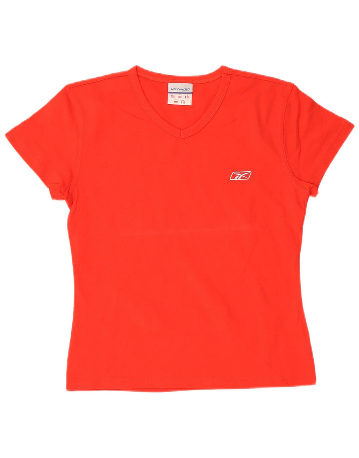 Reebok Womens T-Shirt Top UK 14 Large Red Cotton