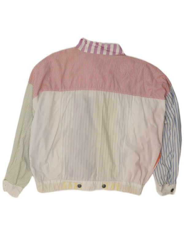 Naf Mens Bomber Jacket UK 42 XL Multicoloured Striped Cotton Retro