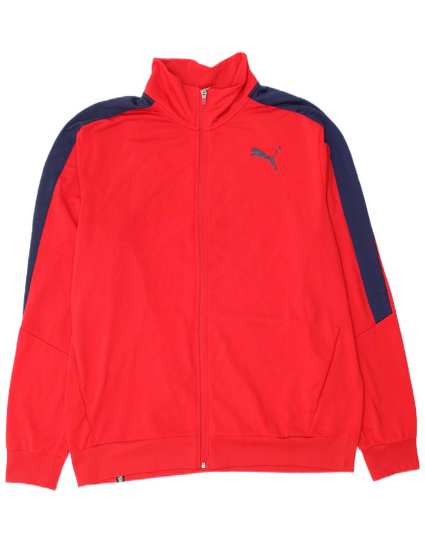 Puma Mens Tracksuit Top Jacket XL Red Colourblock Polyester