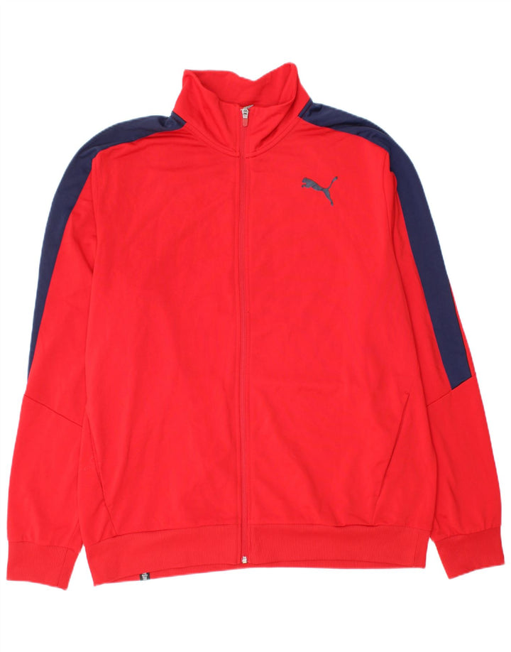 Puma Mens Tracksuit Top Jacket XL Red Colourblock Polyester