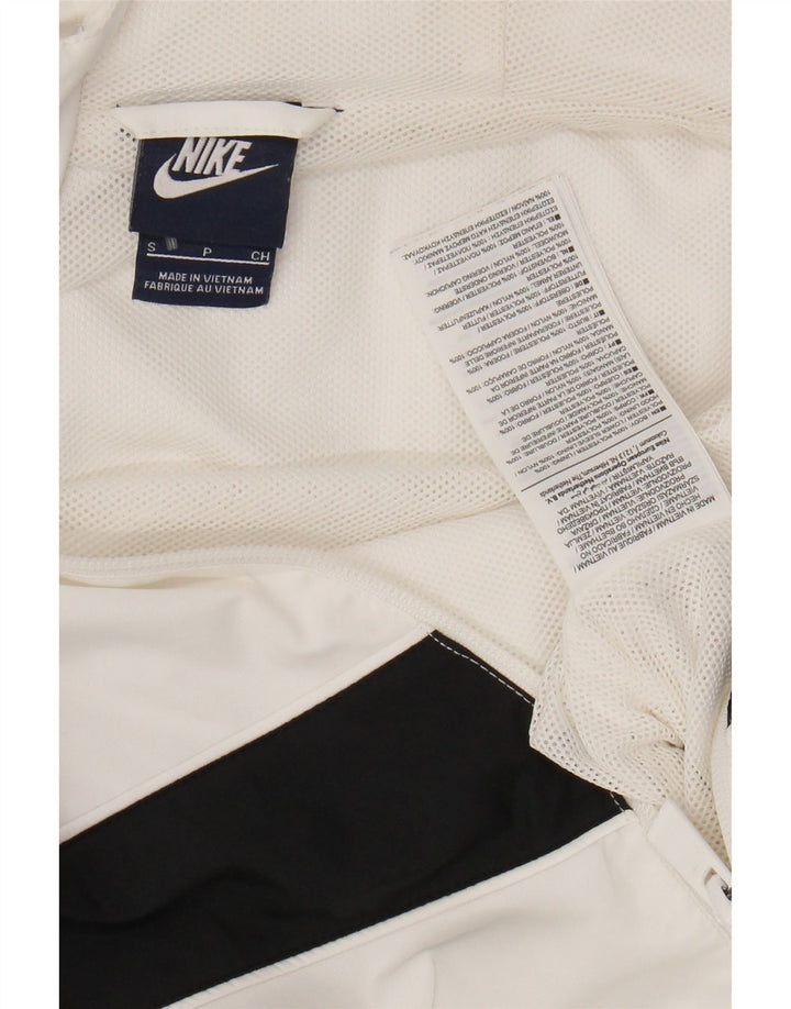 Nike Mens Hooded Bomber Jacket UK 36 Small White Colourblock Polyester