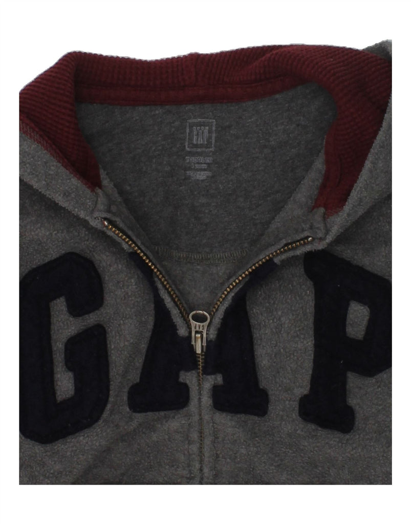 GAP Boys Graphic Hooded Fleece Jacket 3-4 Years Grey Polyester | Vintage Gap | Thrift | Second-Hand Gap | Used Clothing | Messina Hembry 