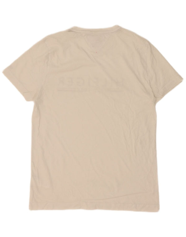 Tommy Hilfiger Mens Graphic T-Shirt Top Medium White Cotton