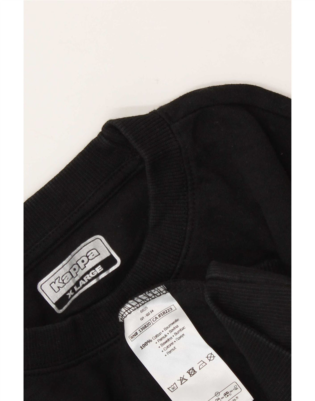 Kappa Mens Graphic Sweatshirt Jumper XL Black Cotton
