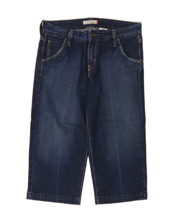 LEVI'S Womens 545 Capri Jeans US 8 Medium W32 L19 Navy Blue Cotton Vintage Levi's and Second-Hand Levi's from Messina Hembry 