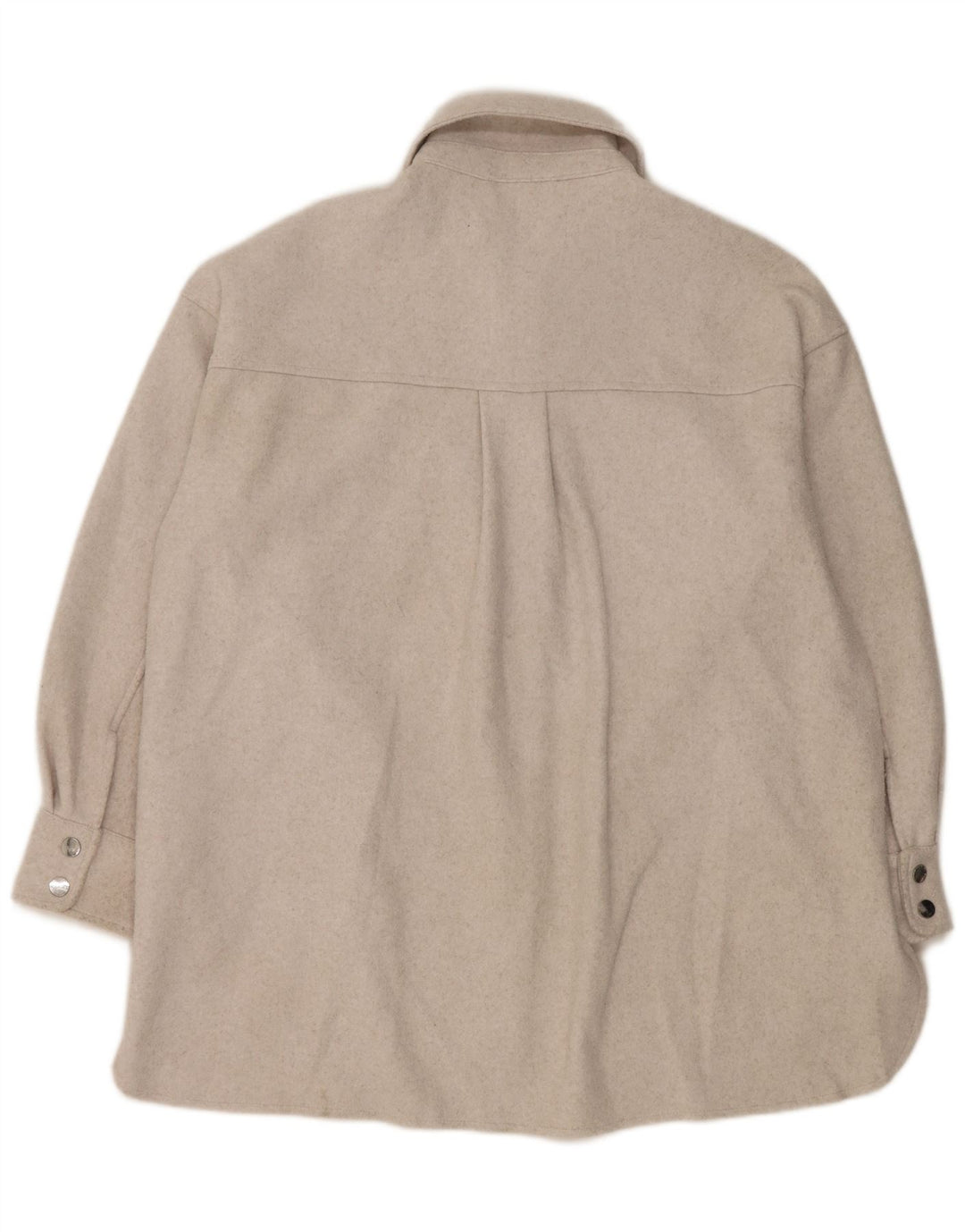 Zara Womens Oversized Flannel Shirt UK 10 Small Grey Polyester