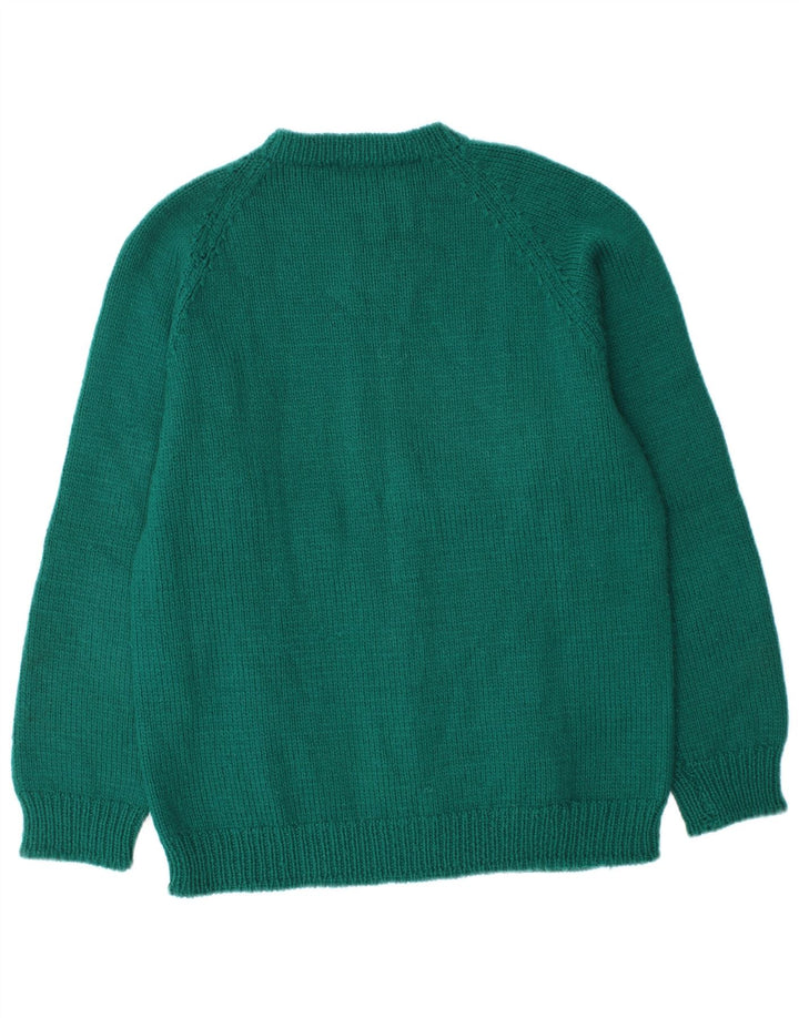 Vintage Mens Crew Neck Jumper Sweater Medium Green