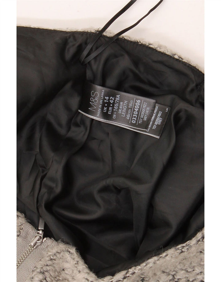 Marks & Spencer Womens Mini Skirt UK 14 Large W34  Grey Flecked Polyester