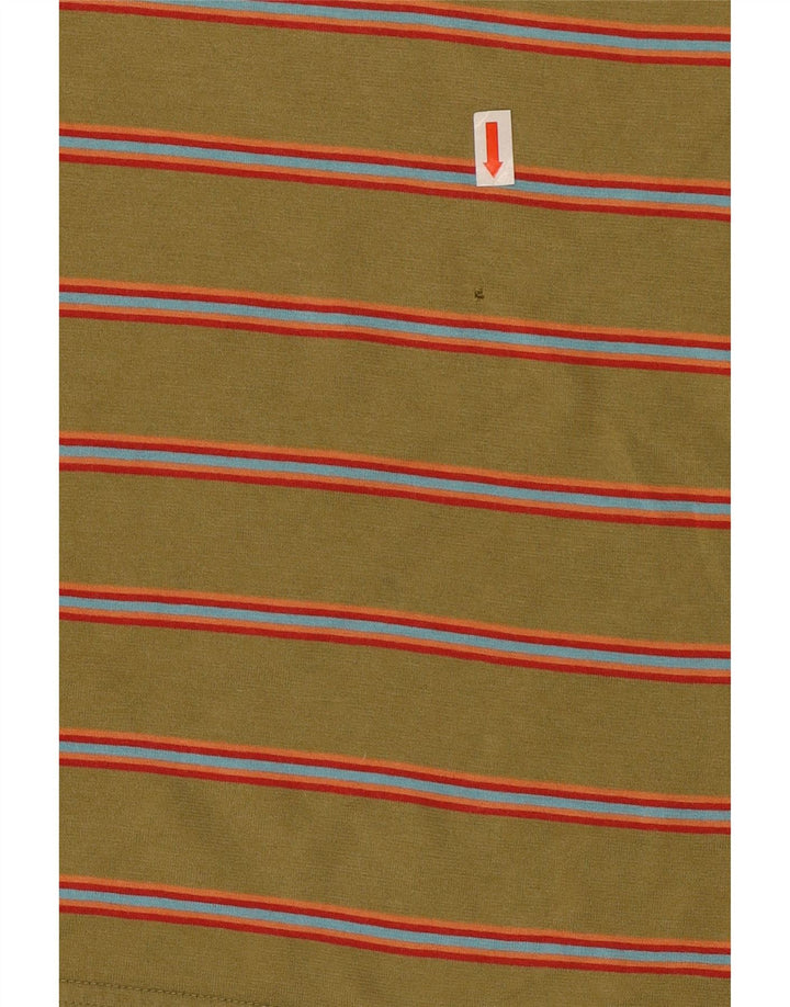Nike Mens Polo Shirt Medium Green Striped Cotton