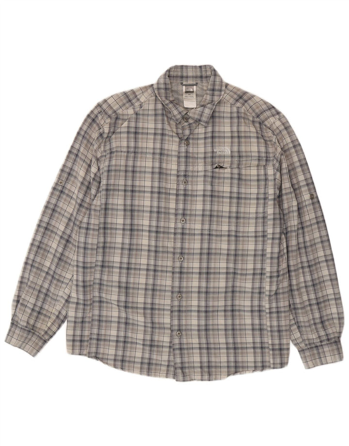 The North Face Mens Shirt Medium Grey Check Cotton