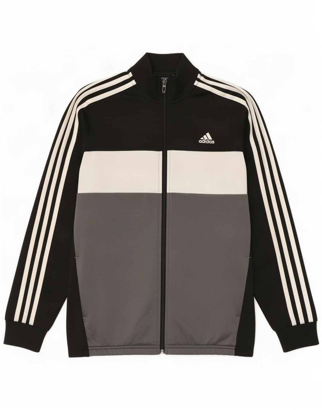 Adidas Boys Tracksuit Top Jacket 13-14 Years Black Colourblock Polyester