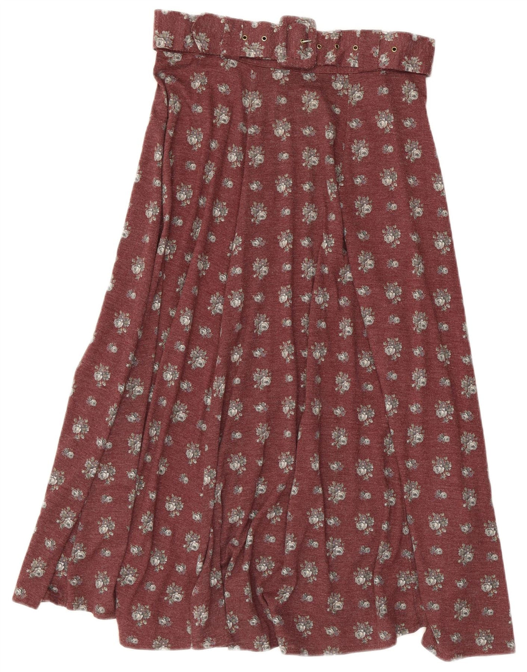 Vintage Womens Flared Skirt IT 44 Medium W30 Burgundy Floral