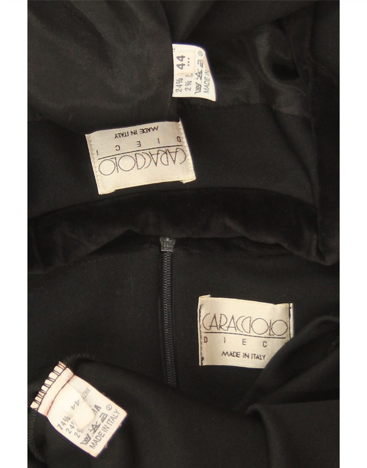 Caracciolo Womens 4 Button 2 Piece Set IT 44 Medium Black Polyester