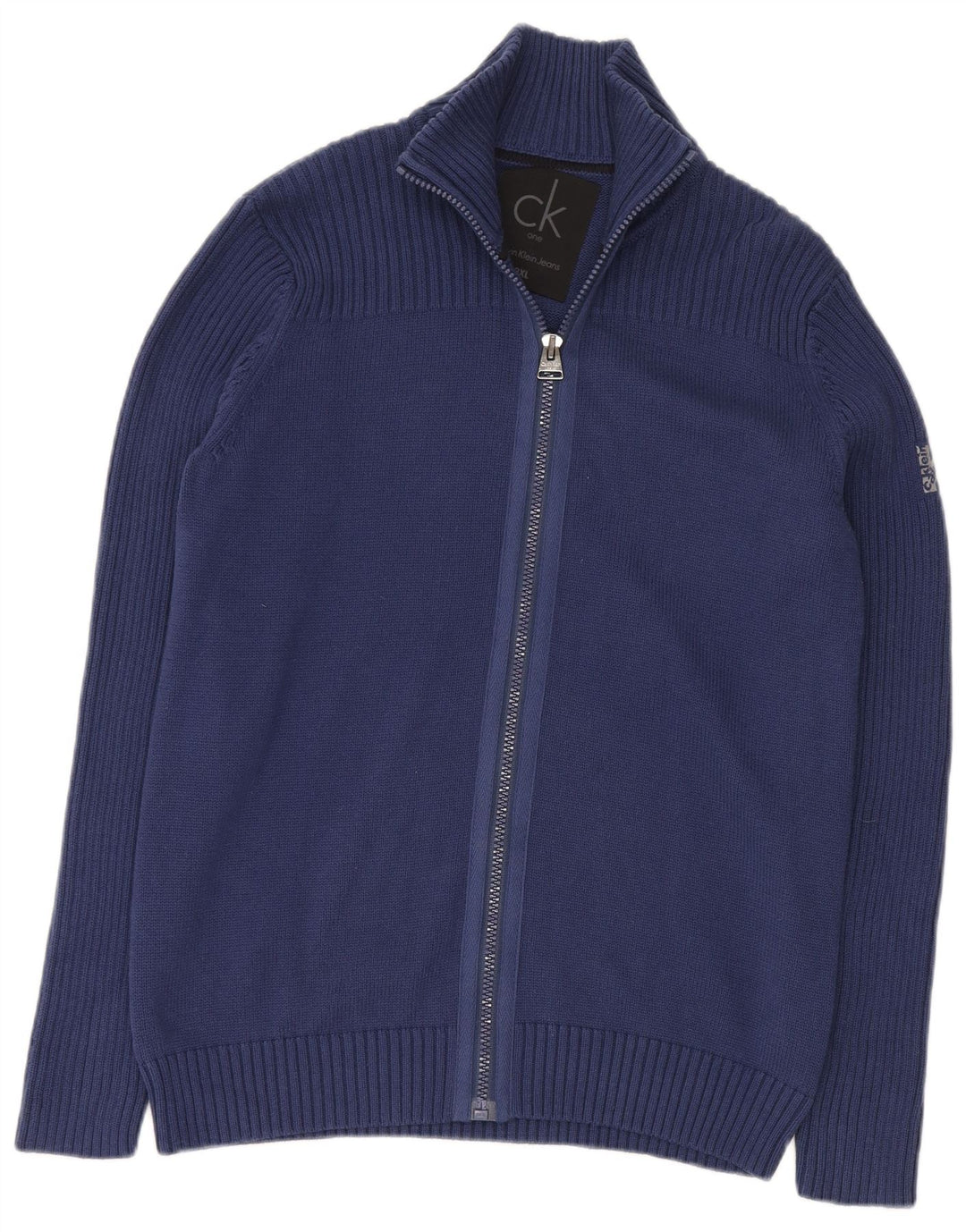 Calvin Klein Jeans Mens Cardigan Sweater 3XL Navy Blue Cotton