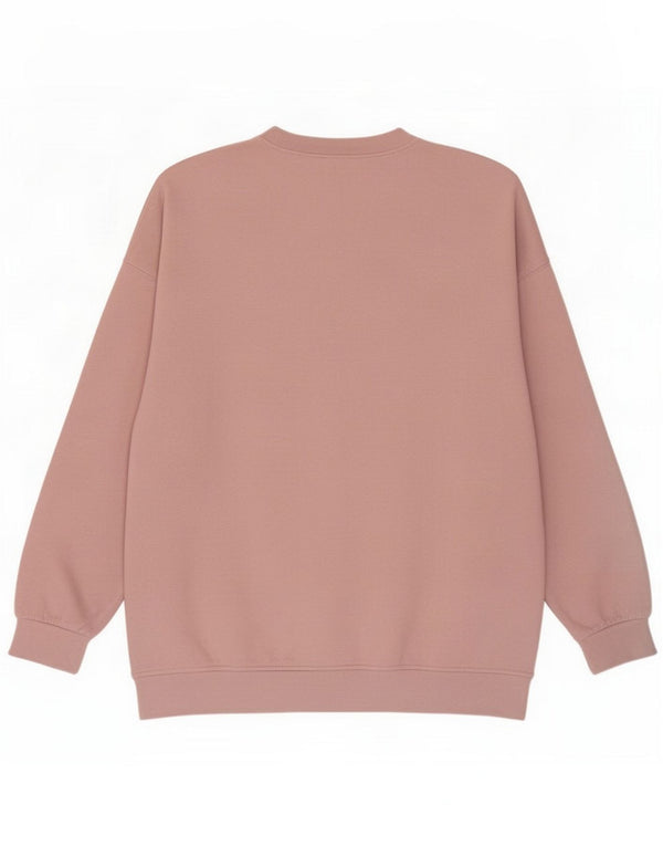 Zara Womens Oversized Sweatshirt Jumper UK 14 Medium Pink Cotton
