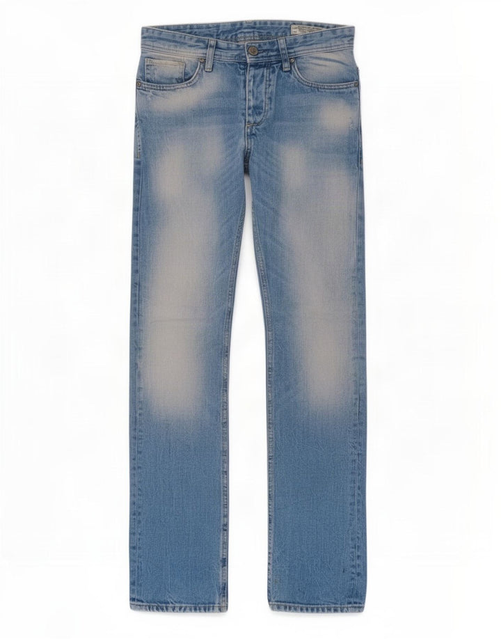 Jack & Jones Mens Straight Jeans W28 L34 Blue