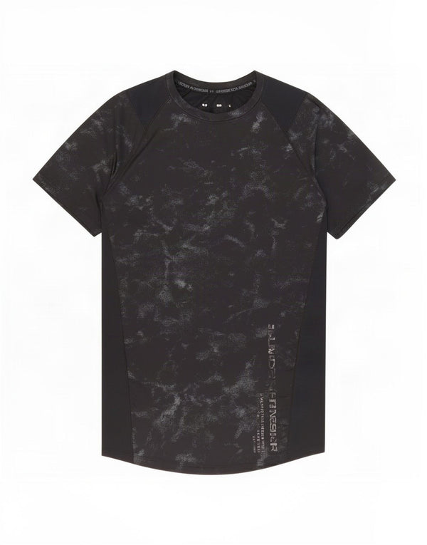 Under Armour Mens Heat Gear Graphic T-Shirt Top Small Black Tie Dye