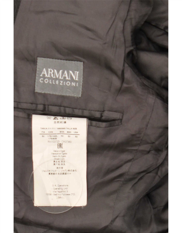 Armani Collezioni Mens 2 Button Blazer Jacket IT 50 Large Grey Wool