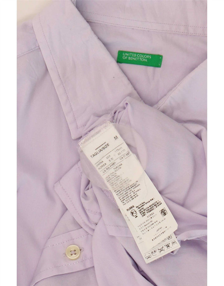 Benetton Mens Shirt Medium Purple Cotton