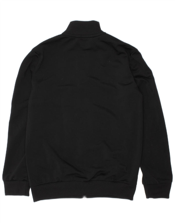 ADIDAS Boys Tracksuit Top Jacket 7-8 Years Black Colourblock Polyester