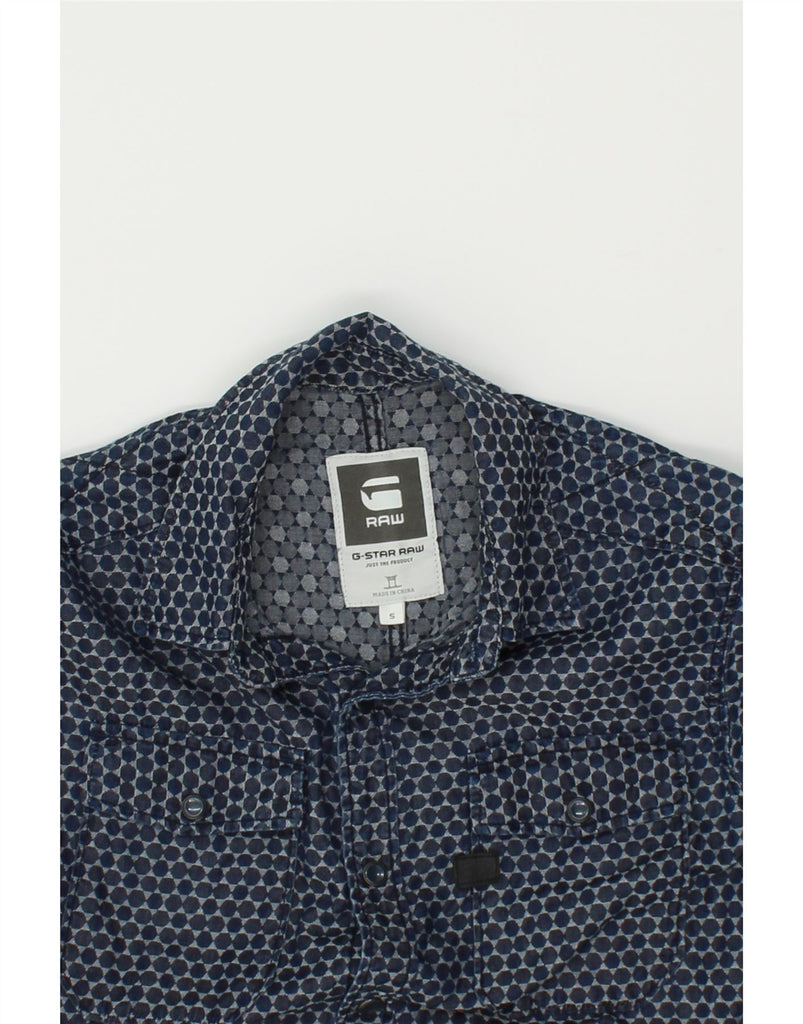 G-STAR Mens Shirt Small Navy Blue Spotted Cotton | Vintage G-Star | Thrift | Second-Hand G-Star | Used Clothing | Messina Hembry 