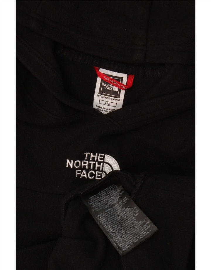The North Face Womens Hoodie Jumper UK 16 Large Black Polyester