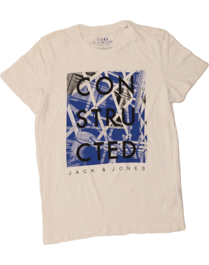 JACK & JONES Mens Graphic T-Shirt Top Large White Cotton Vintage Jack & Jones and Second-Hand Jack & Jones from Messina Hembry 