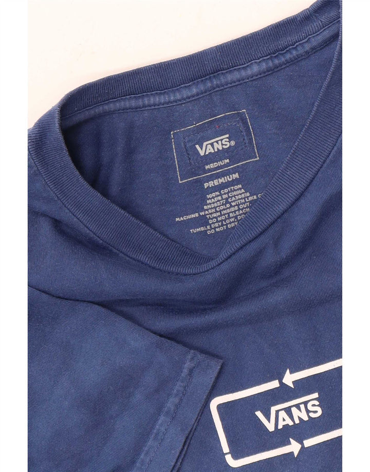 Vans Mens T-Shirt Top Medium Blue Colourblock Cotton