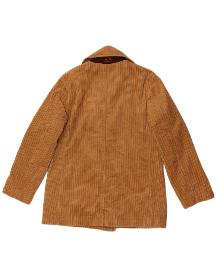 Camilla Womens Double Breasted Corduroy Jacket IT 44 Medium Beige Cotton